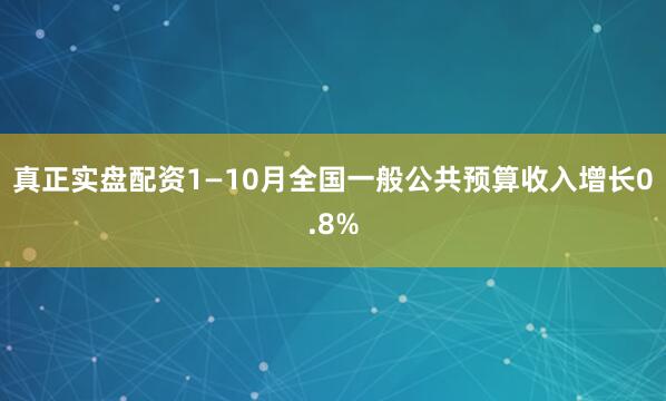 真正实盘配资1—10月全国一般公共预算收入增长0.8%